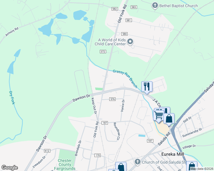 map of restaurants, bars, coffee shops, grocery stores, and more near 644 Old York Road in Chester