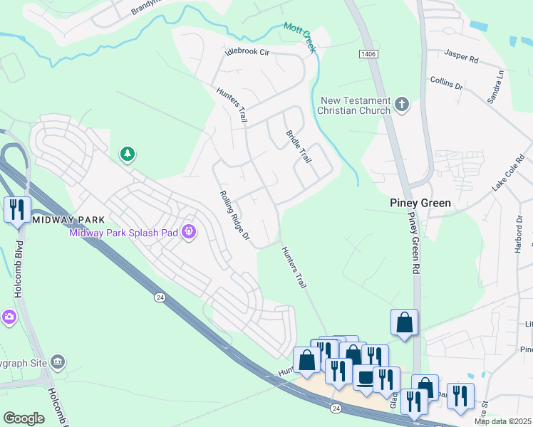 map of restaurants, bars, coffee shops, grocery stores, and more near 1524 Tramway Court in Jacksonville