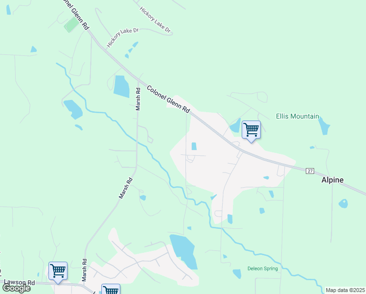 map of restaurants, bars, coffee shops, grocery stores, and more near 3212 Jack Mann Road in Little Rock