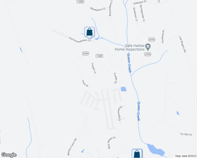 map of restaurants, bars, coffee shops, grocery stores, and more near 202 Target Lane in Hubert