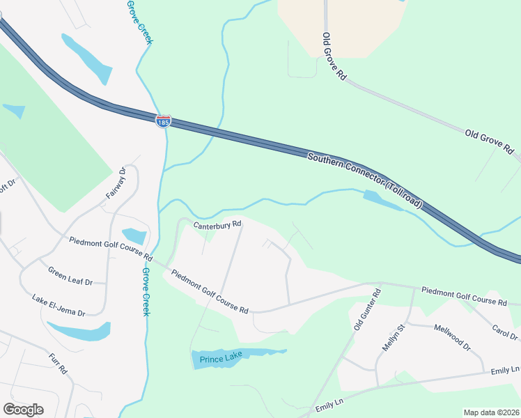 map of restaurants, bars, coffee shops, grocery stores, and more near 29635 Canterbury Road in Piedmont