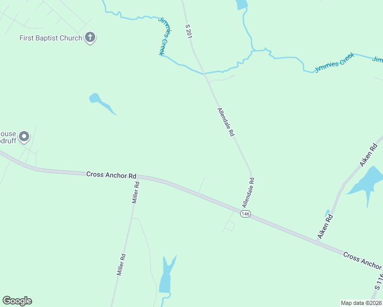 map of restaurants, bars, coffee shops, grocery stores, and more near 1609 Cross Anchor Road in Woodruff