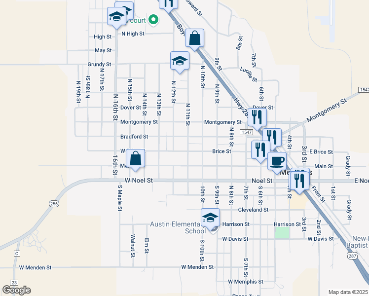 map of restaurants, bars, coffee shops, grocery stores, and more near 201 North 11th Street in Memphis