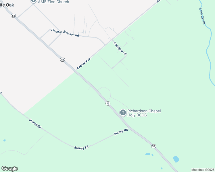 map of restaurants, bars, coffee shops, grocery stores, and more near 8200 North Carolina 53 in White Oak