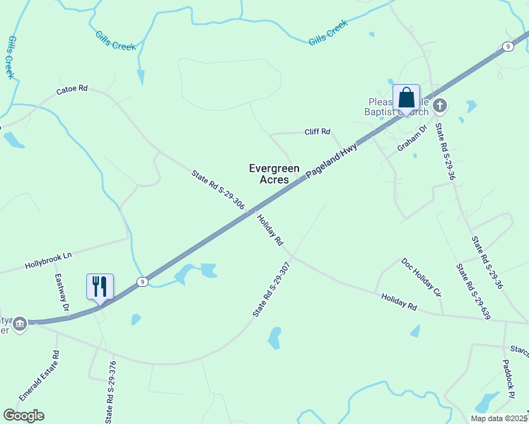 map of restaurants, bars, coffee shops, grocery stores, and more near 113 Holiday Road in Lancaster