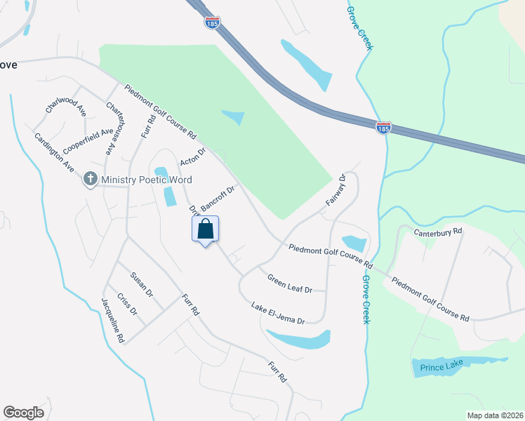 map of restaurants, bars, coffee shops, grocery stores, and more near 339 Piedmont Golf Course Road in Piedmont