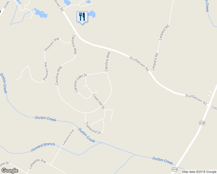 map of restaurants, bars, coffee shops, grocery stores, and more near 161 Carolina Way in Fountain Inn