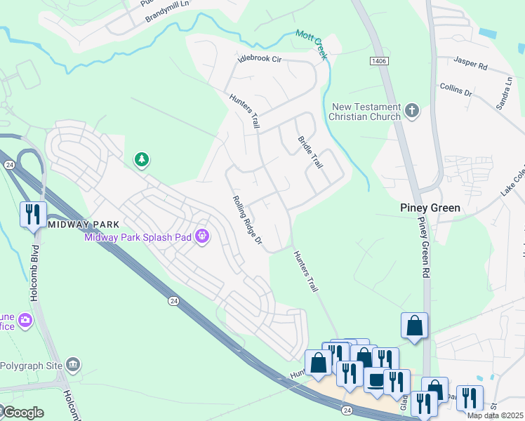 map of restaurants, bars, coffee shops, grocery stores, and more near 1952 Heather Loop Road in Jacksonville
