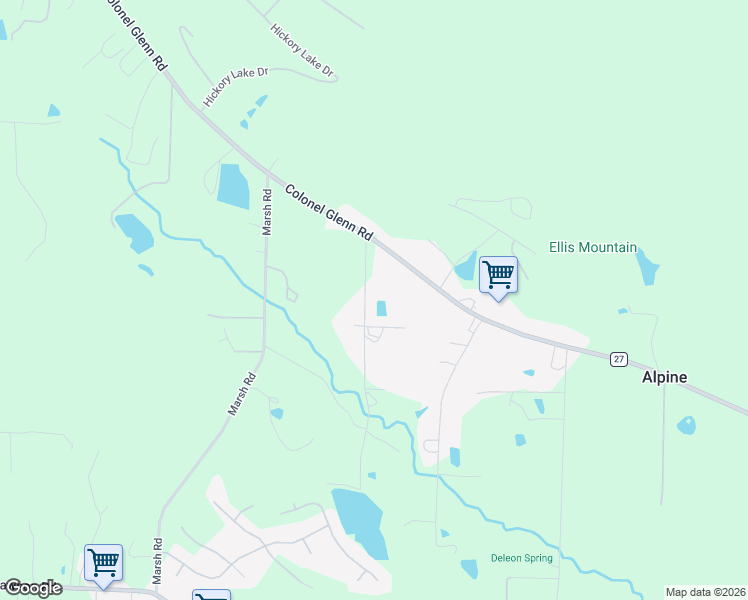 map of restaurants, bars, coffee shops, grocery stores, and more near 3212 Jack Mann Road in Little Rock