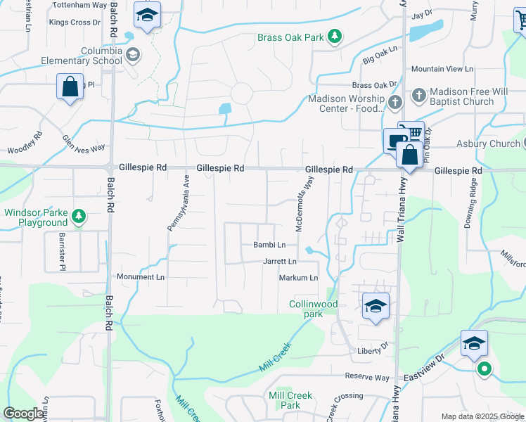 map of restaurants, bars, coffee shops, grocery stores, and more near 113 Meghan Lane in Madison