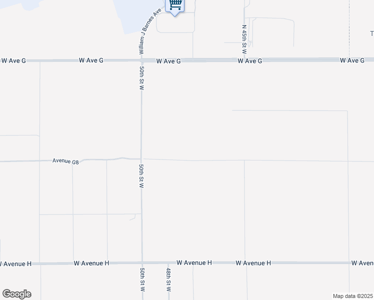 map of restaurants, bars, coffee shops, grocery stores, and more near 47th Street West in Lancaster
