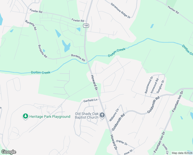 map of restaurants, bars, coffee shops, grocery stores, and more near 117 Lake Grove Road in Simpsonville