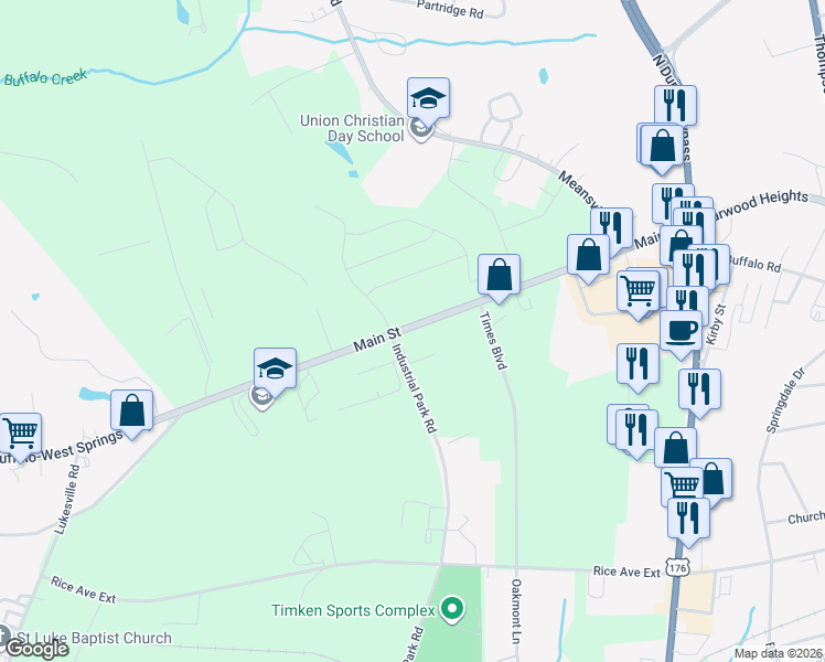 map of restaurants, bars, coffee shops, grocery stores, and more near 541 Main Street in Union