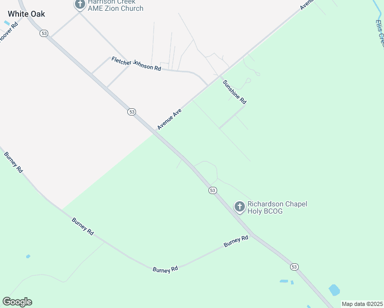 map of restaurants, bars, coffee shops, grocery stores, and more near 8300 North Carolina 53 in White Oak