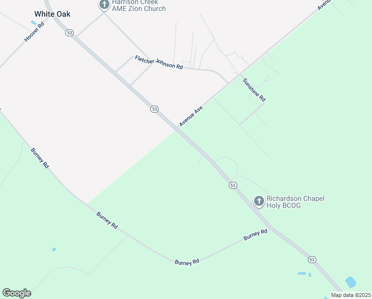 map of restaurants, bars, coffee shops, grocery stores, and more near 10384 North Carolina 53 in White Oak
