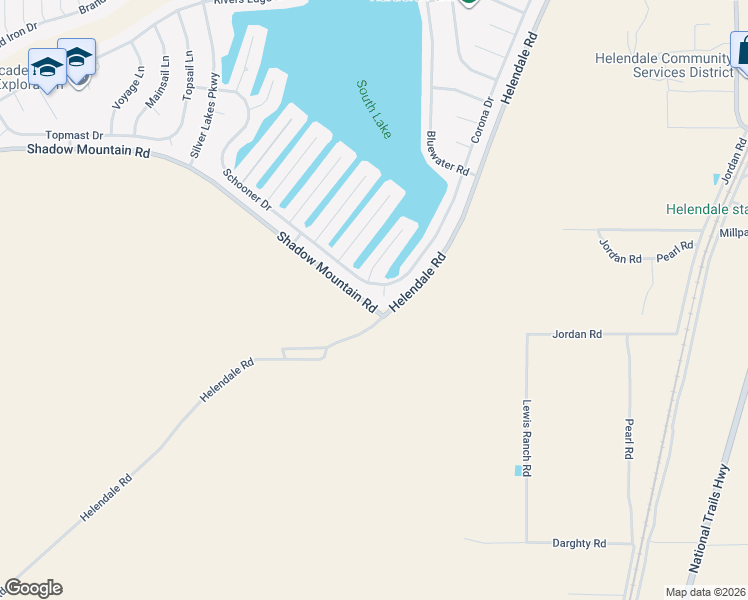 map of restaurants, bars, coffee shops, grocery stores, and more near 26162 Balboa Court in Helendale