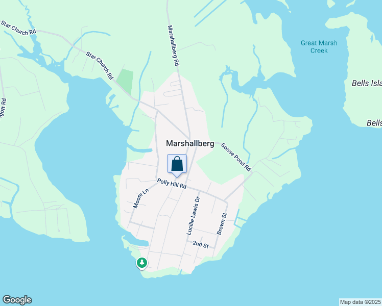 map of restaurants, bars, coffee shops, grocery stores, and more near 1079 Marshallberg Road in Marshallberg