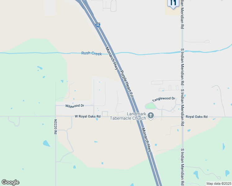 map of restaurants, bars, coffee shops, grocery stores, and more near 33 Crown Point North in Pauls Valley