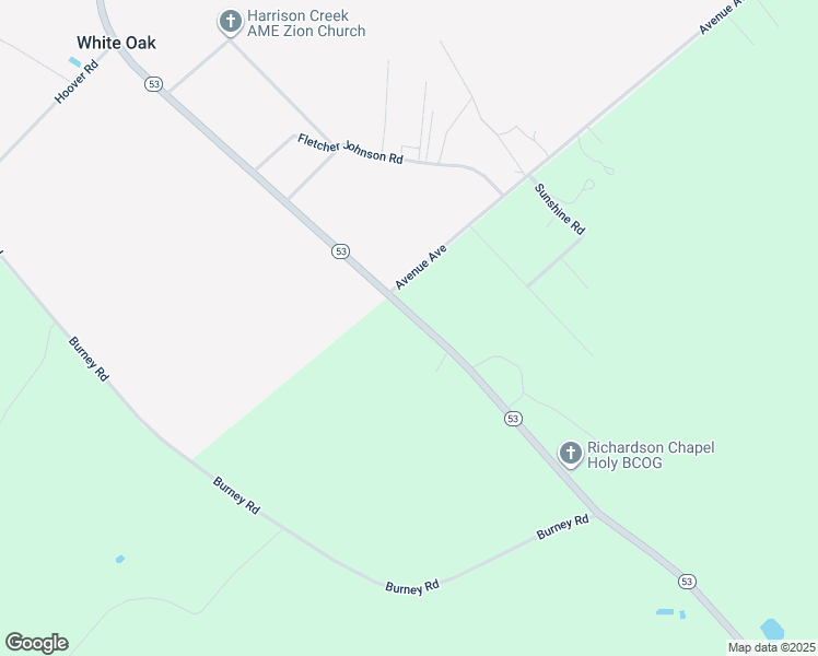map of restaurants, bars, coffee shops, grocery stores, and more near 8429 North Carolina 53 in White Oak