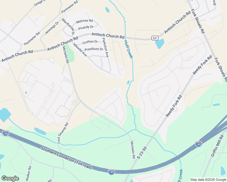 map of restaurants, bars, coffee shops, grocery stores, and more near 204 Portchester Lane in Greenville