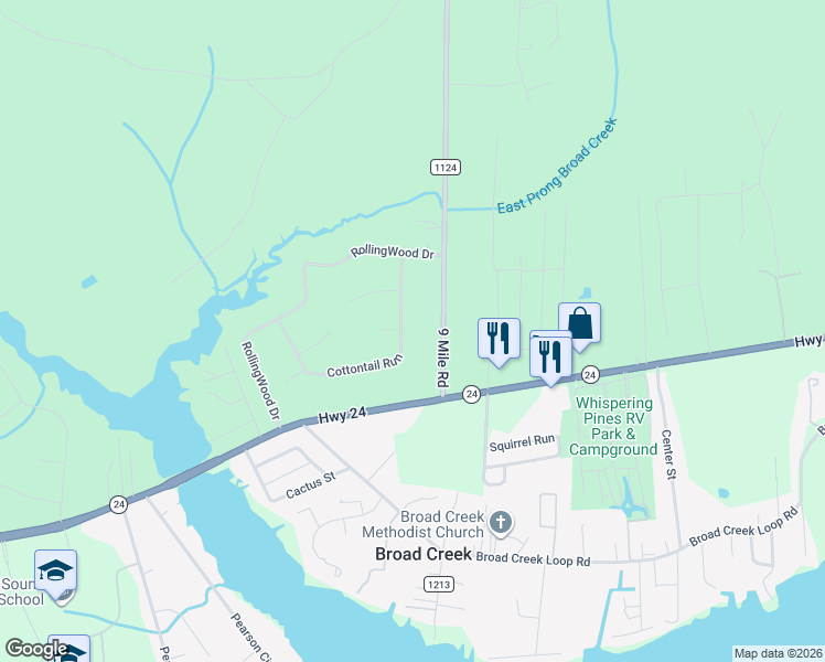 map of restaurants, bars, coffee shops, grocery stores, and more near 173 9 Mile Road in Newport