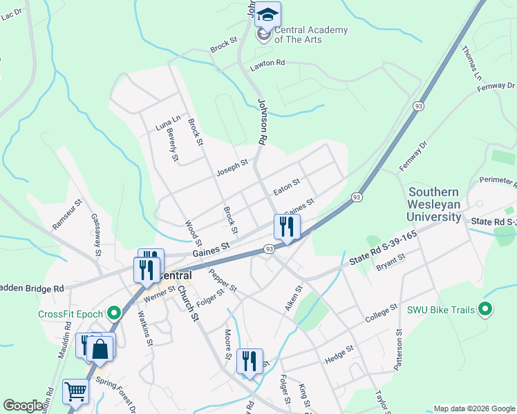 map of restaurants, bars, coffee shops, grocery stores, and more near 304 Eaton Street in Central