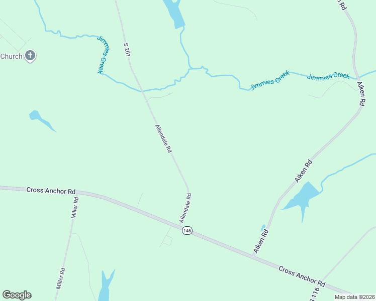 map of restaurants, bars, coffee shops, grocery stores, and more near 725 Allendale Road in Woodruff