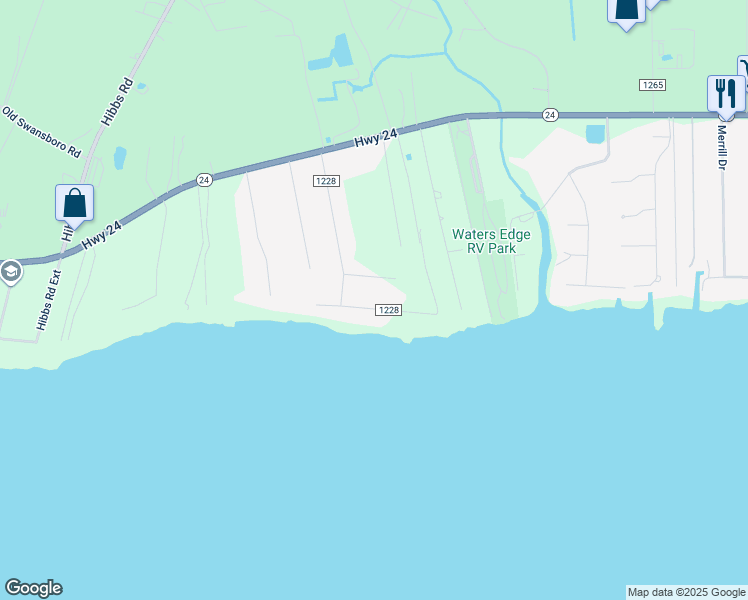 map of restaurants, bars, coffee shops, grocery stores, and more near 161 Dogwood Ln in Newport
