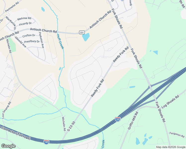 map of restaurants, bars, coffee shops, grocery stores, and more near 701 Pollyanna Drive in Greenville