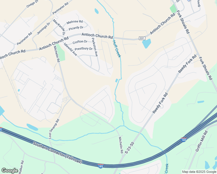 map of restaurants, bars, coffee shops, grocery stores, and more near 204 Portchester Lane in Greenville