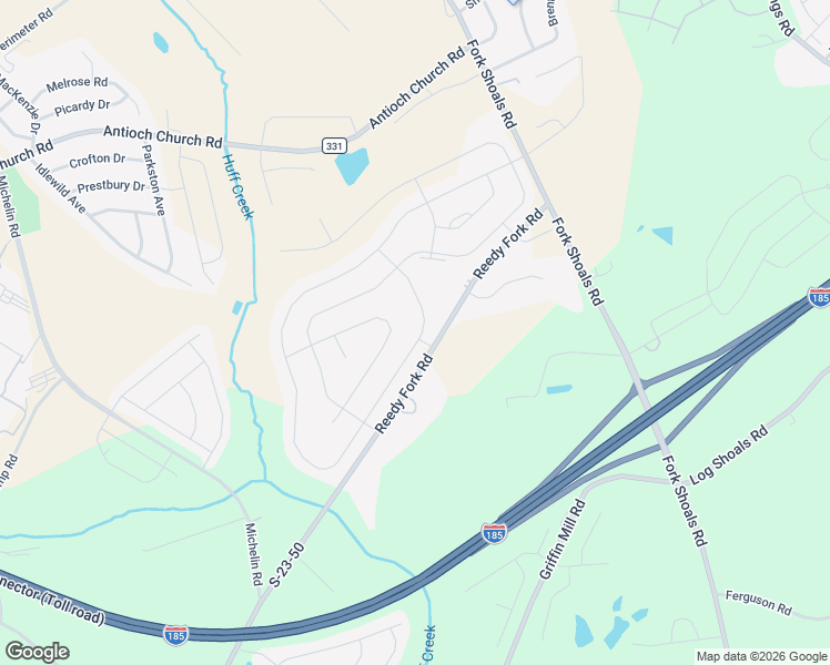 map of restaurants, bars, coffee shops, grocery stores, and more near 701 Pollyanna Drive in Greenville