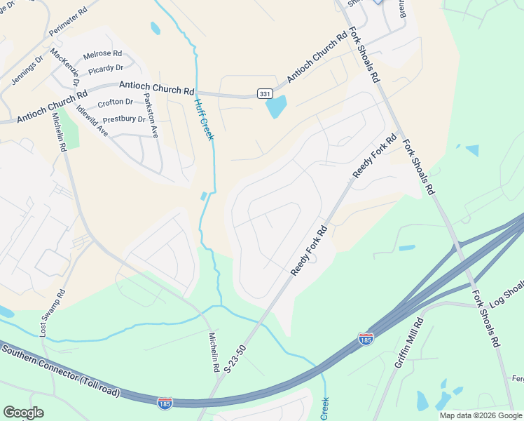 map of restaurants, bars, coffee shops, grocery stores, and more near 299 Reedy Fork Road in Greenville