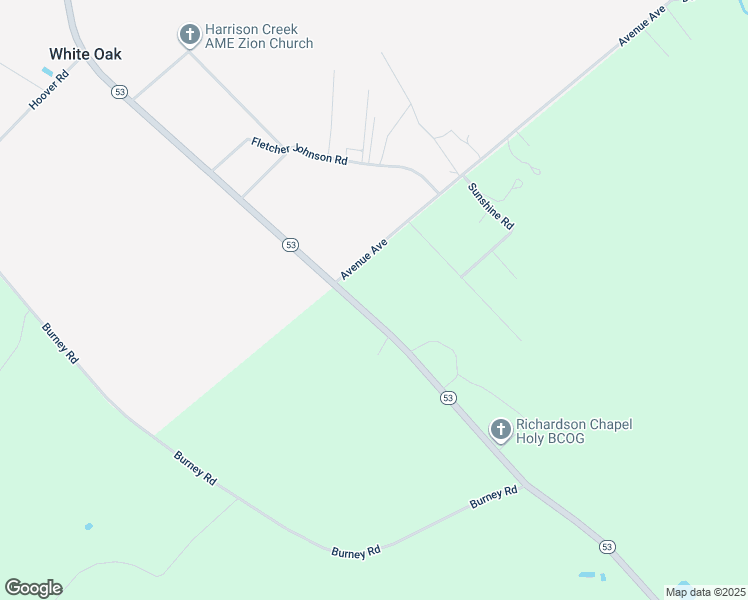 map of restaurants, bars, coffee shops, grocery stores, and more near 8406 North Carolina 53 in White Oak
