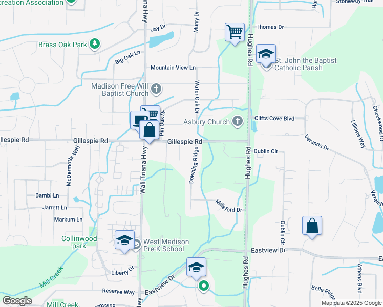 map of restaurants, bars, coffee shops, grocery stores, and more near 130 Downing Ridge in Madison