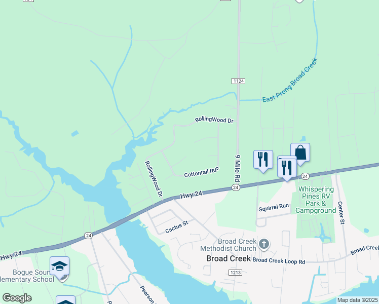 map of restaurants, bars, coffee shops, grocery stores, and more near 138 Terrapin Court in Newport