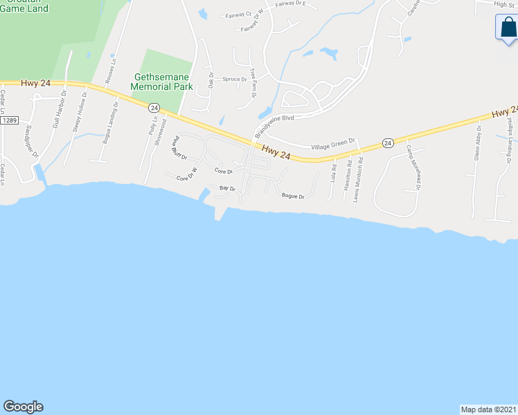 map of restaurants, bars, coffee shops, grocery stores, and more near 197 Drum Inlet Drive in Morehead City