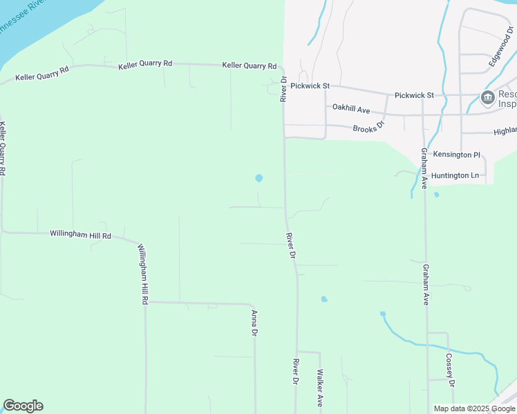 map of restaurants, bars, coffee shops, grocery stores, and more near Thompson Drive in Tuscumbia