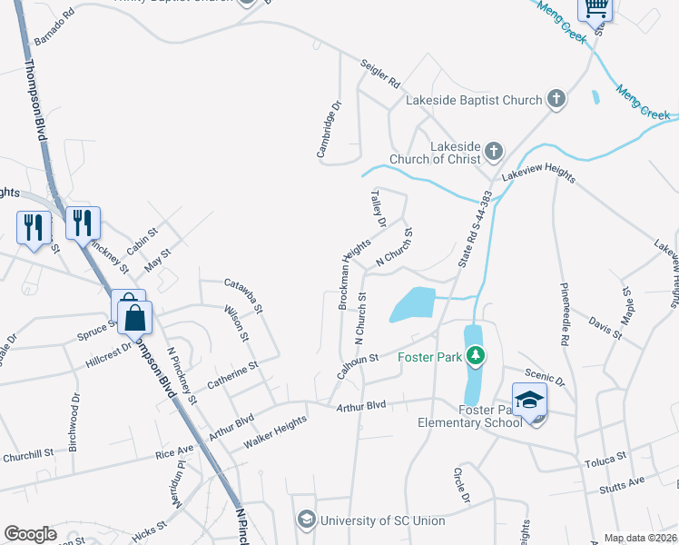 map of restaurants, bars, coffee shops, grocery stores, and more near 309 Brockman Heights in Union