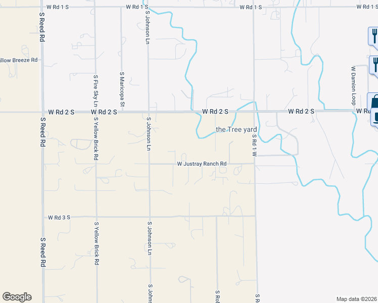 map of restaurants, bars, coffee shops, grocery stores, and more near 1350 West Justray Ranch Road in Chino Valley