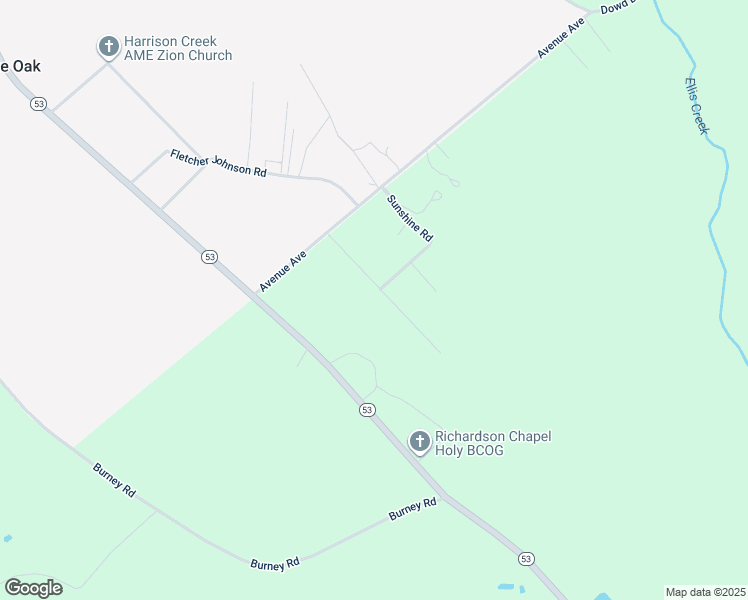 map of restaurants, bars, coffee shops, grocery stores, and more near 152 Community Road in White Oak