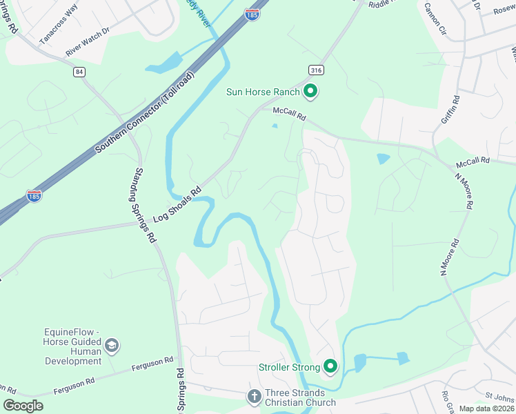 map of restaurants, bars, coffee shops, grocery stores, and more near 210 Log Shoals Road in Greenville