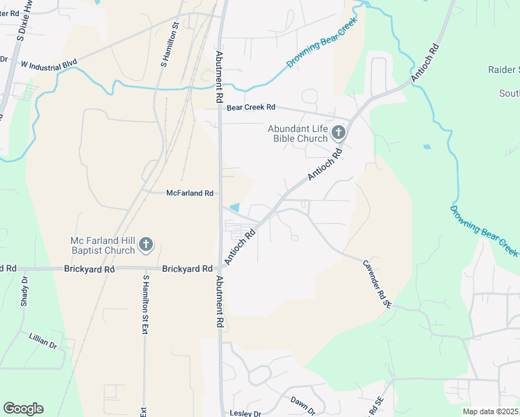 map of restaurants, bars, coffee shops, grocery stores, and more near 2456-2484 Antioch Road in Dalton