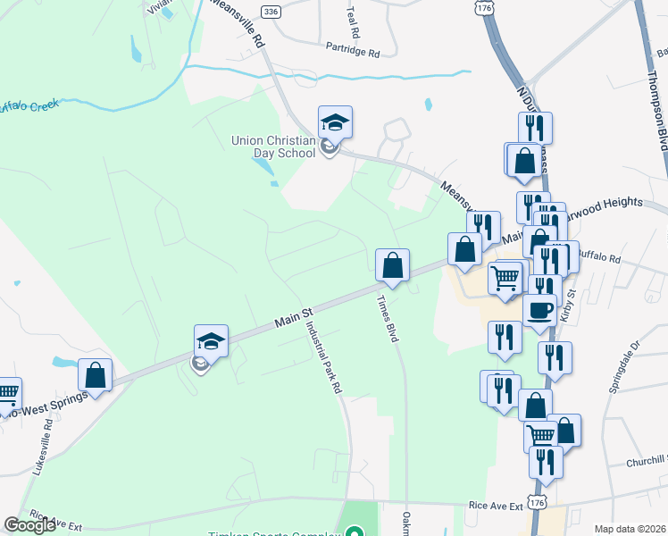 map of restaurants, bars, coffee shops, grocery stores, and more near 541 Main Street in Union
