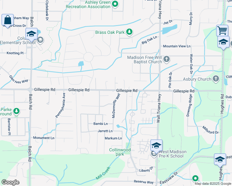 map of restaurants, bars, coffee shops, grocery stores, and more near 430 Gillespie Road in Madison