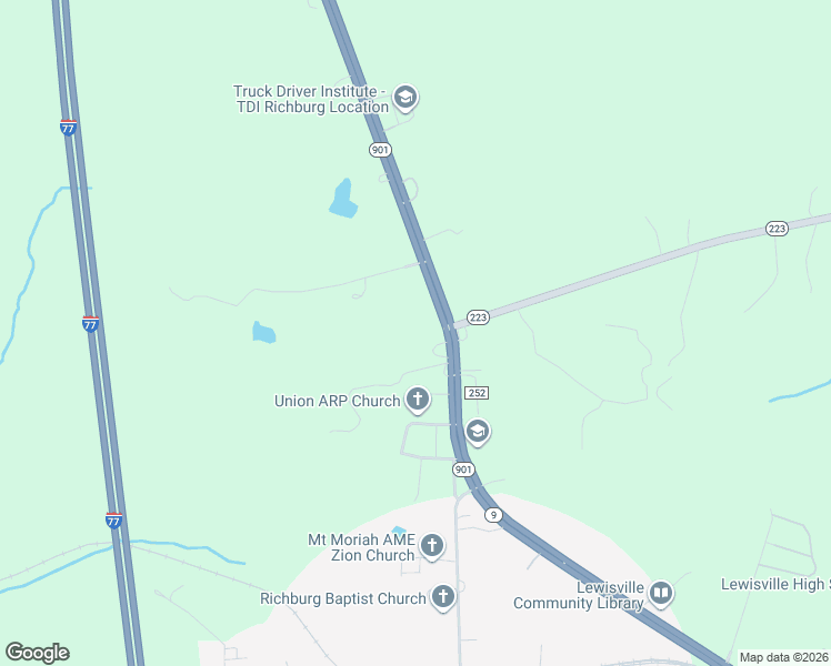 map of restaurants, bars, coffee shops, grocery stores, and more near 3560 Lancaster Highway in Richburg