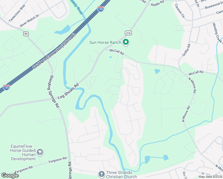 map of restaurants, bars, coffee shops, grocery stores, and more near 109 McCall Road in Simpsonville