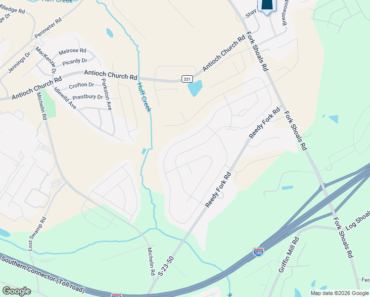 map of restaurants, bars, coffee shops, grocery stores, and more near 599 Idlewild Avenue in Greenville