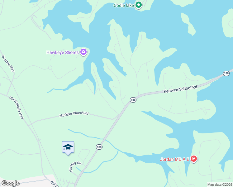 map of restaurants, bars, coffee shops, grocery stores, and more near 203 Harbor View Lane in Seneca