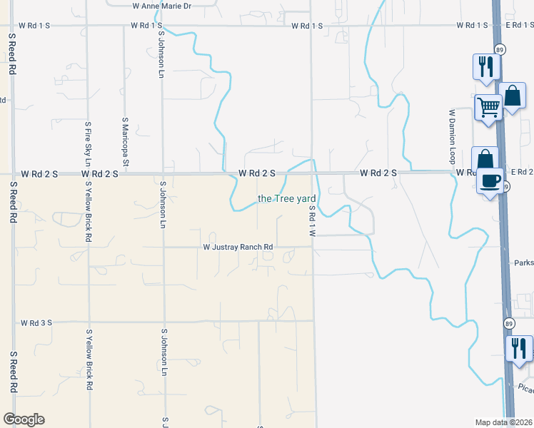map of restaurants, bars, coffee shops, grocery stores, and more near 1010 West Justray Ranch Road in Chino Valley