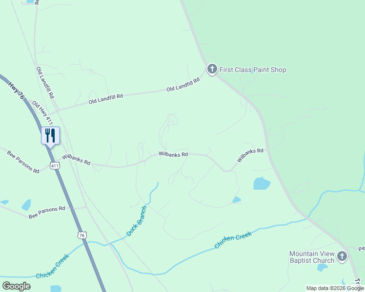 map of restaurants, bars, coffee shops, grocery stores, and more near 683 Wilbanks Road in Chatsworth